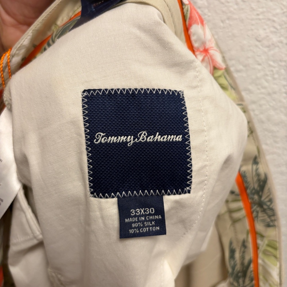 NEW with Tags Tommy Bahama St. Thomas Silk trousers Men’s Size 33x30 Khaki - Picture 9 of 12